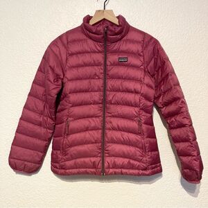 Patagonia Girls Size Large Berry Pink Goosedown Jacket Goose Down Full Zip